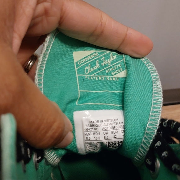 RARE Converse Chuck Taylor Ying Yang mint green hi top 10.5 Women & 9.5 Mens - Picture 6 of 7